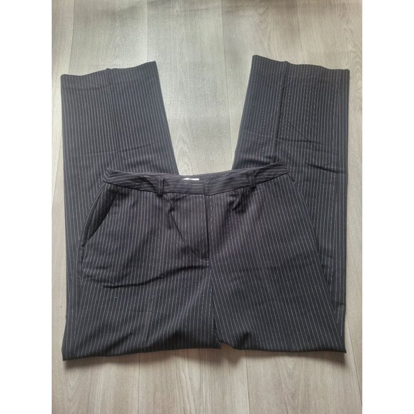 Rena Rowan Womens Black Pinstripe Stretch Dress Pants Size 10 Polyester - Picture 1 of 4
